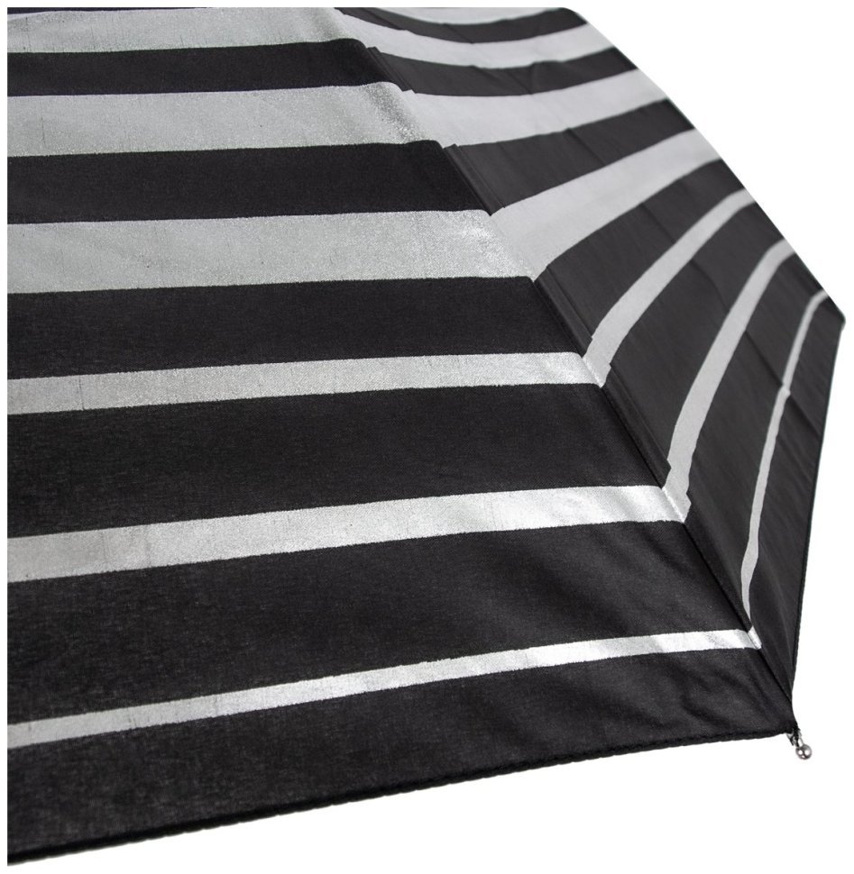 Зонт женский Fulton L354-041178 Minilite-2 Silver Stripes (Черный в серебряную полосу, механика) 94286 modnotak фото №10
