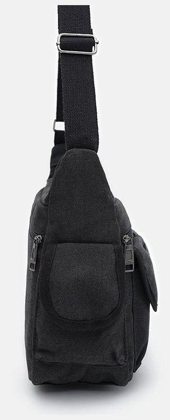 Мужская сумка мессенджер через плечо из качественного текстиля Monsen 104486 черного цвета modnotak фото №4