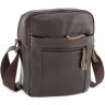 Чоловіча сумка через плече з натуральної шкіри коричневого кольору Leather Collection (11514) - 1