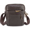 Чоловіча сумка через плече з натуральної шкіри коричневого кольору Leather Collection (11514) - 4