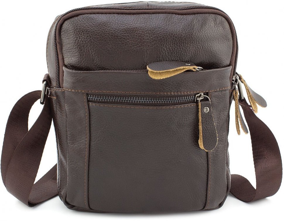 Мужская сумка через плечо из натуральной кожи коричневого цвета Leather Collection (11514)
