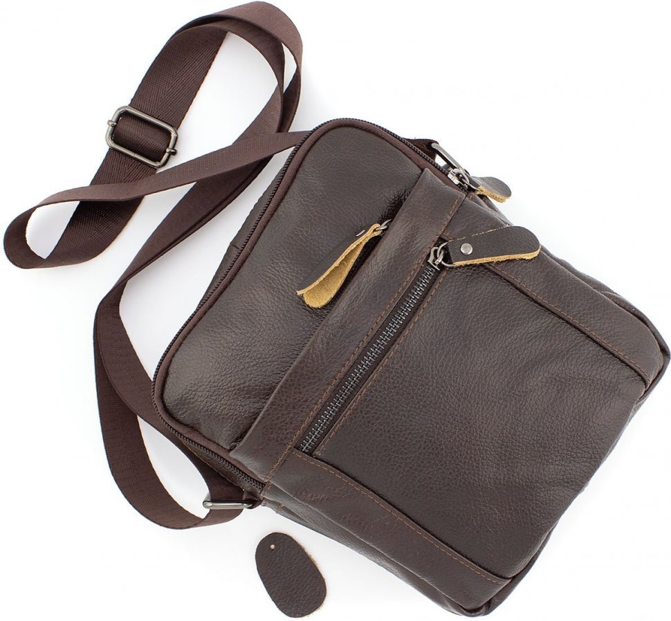 Мужская сумка через плечо из натуральной кожи коричневого цвета Leather Collection (11514)