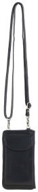 Міні-сумка для смартфона на блискавці з натуральної гладкої шкіри Ashwood T80 чорного кольору 94486