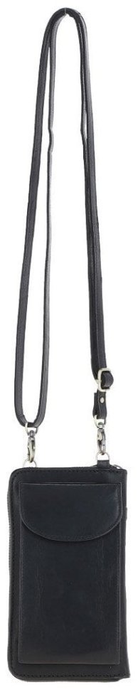 Міні-сумка для смартфона на блискавці з натуральної гладкої шкіри Ashwood T80 чорного кольору 94486 фото №1 Міні-сумка для смартфона на блискавці з натуральної гладкої шкіри Ashwood T80 чорного кольору 94486 modnotak фото №1
