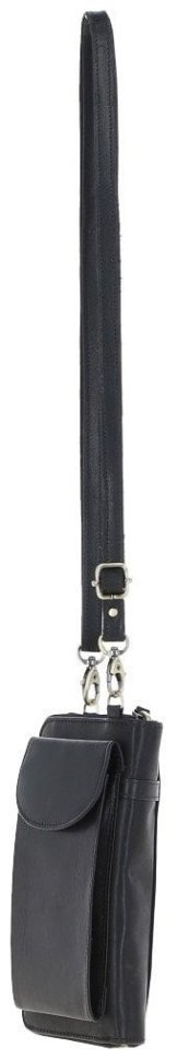 Міні-сумка для смартфона на блискавці з натуральної гладкої шкіри Ashwood T80 чорного кольору 94486 фото №2 Міні-сумка для смартфона на блискавці з натуральної гладкої шкіри Ashwood T80 чорного кольору 94486 modnotak фото №2