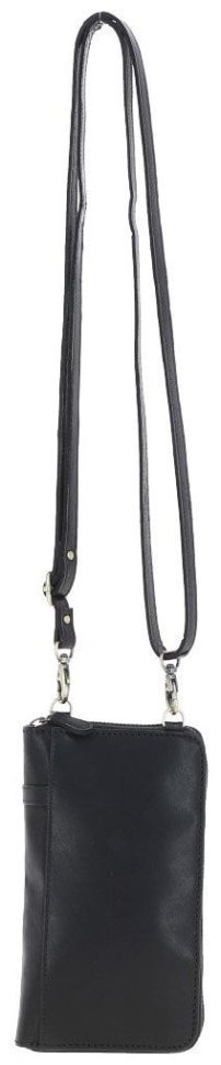 Міні-сумка для смартфона на блискавці з натуральної гладкої шкіри Ashwood T80 чорного кольору 94486 фото №3 Міні-сумка для смартфона на блискавці з натуральної гладкої шкіри Ashwood T80 чорного кольору 94486 modnotak фото №3