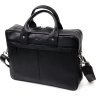 Черная классическая мужская сумка-портфель из зернистой кожи с ручками KARYA (2420872) - 2