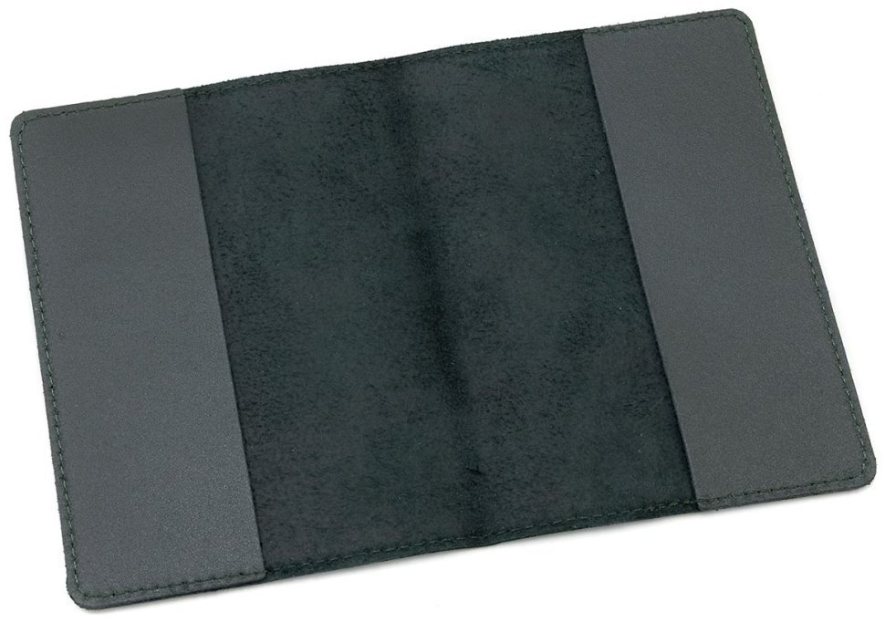 Кожаная обложка на паспорт темно-зеленого цвета Leather Collection 94586 modnotak фото №2