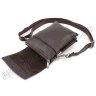Мужская сумка коричневого цвета с тиснением на коже KARYA (11104) - 6