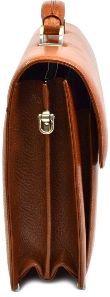 Модный портфель рыжего цвета из натуральной кожи Desisan (206-015)