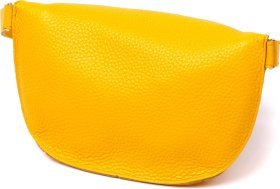 Желтая женская бананка из натуральной кожи Shvigel (16377)