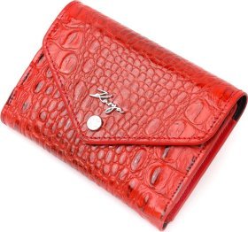 Червоний горизонтальний жіночий гаманець із монетницею з натуральної шкіри KARYA (2421072)
