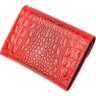 Червоний горизонтальний жіночий гаманець із монетницею з натуральної шкіри KARYA (2421072) - 2