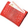 Червоний горизонтальний жіночий гаманець із монетницею з натуральної шкіри KARYA (2421072) - 6
