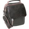 Мужская сумка-барсетка коричневого цвета из натуральной кожи с ручкой Vip Collection (21085) - 1