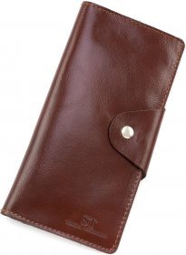 Рудий шкіряний купюрник на кнопці ST Leather (17836)
