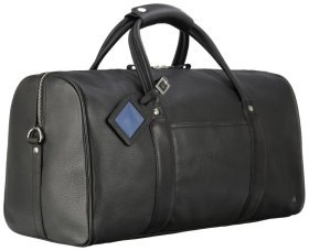 Велика чоловіча дорожня сумка із натуральної фактурної шкіри з ручками Visconti Explorer TC150 чорного кольору 95486