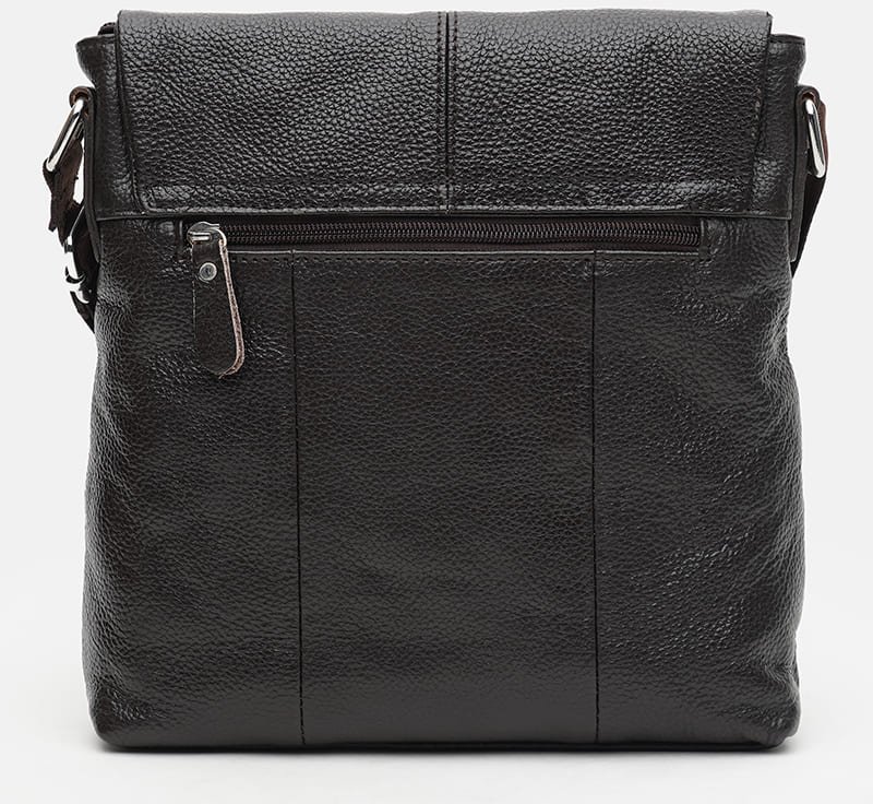 Мужская фирменная сумка на плечо из натуральной кожи коричневого окраса с клапаном Keizer (21349)