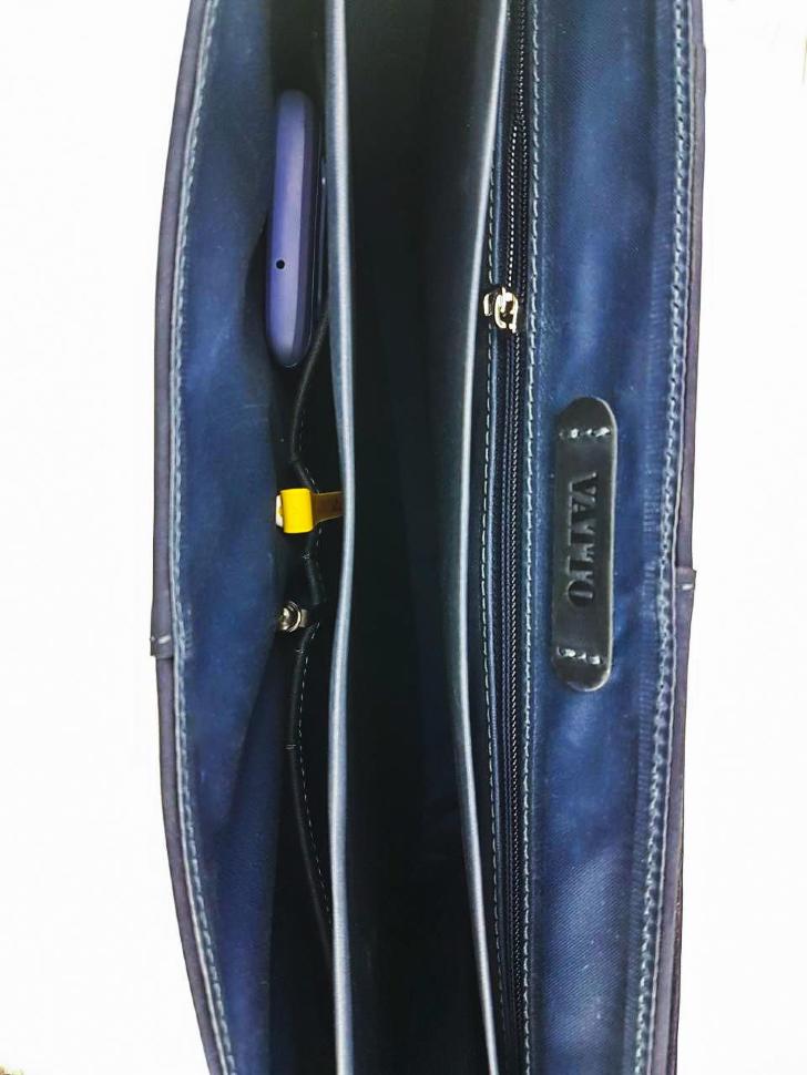 Стильний чоловічий портфель синього кольору з вінтажній шкіри VATTO (11728)