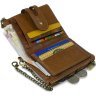 Світло-коричневий компактний чоловічий гаманець із натуральної шкіри на ланцюжку Vintage (2414681) - 8