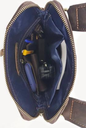 Чоловіча наплечная сумка-планшет коричневого кольору VATTO (12127) - 2