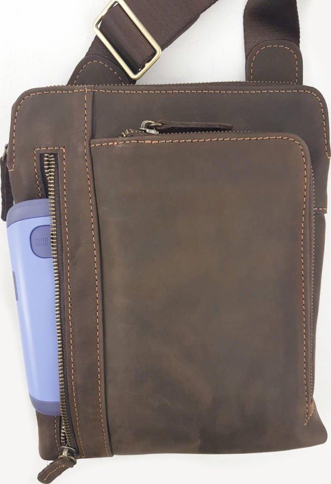 Чоловіча наплечная сумка-планшет коричневого кольору VATTO (12127)
