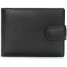 Горизонтальное мужское портмоне из зернистой кожи черного цвета с фиксацией на кнопку Vintage (2420041) - 1