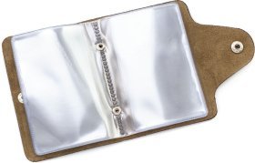 Коричнева шкіряна маленька візитниця на кнопці ST Leather (18855)