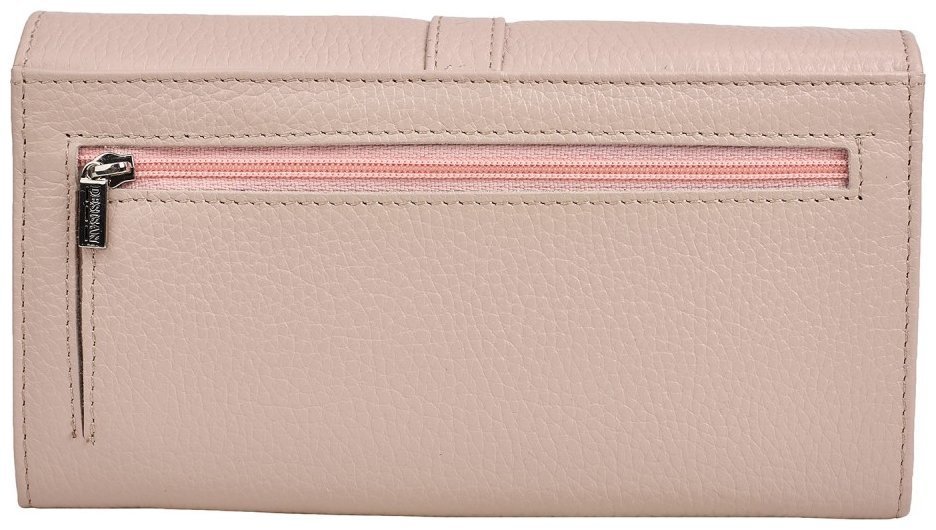 Большой женский кошелек из зернистой кожи на 2 автономных отделения Desisan 106986 пудрового цвета modnotak фото №2