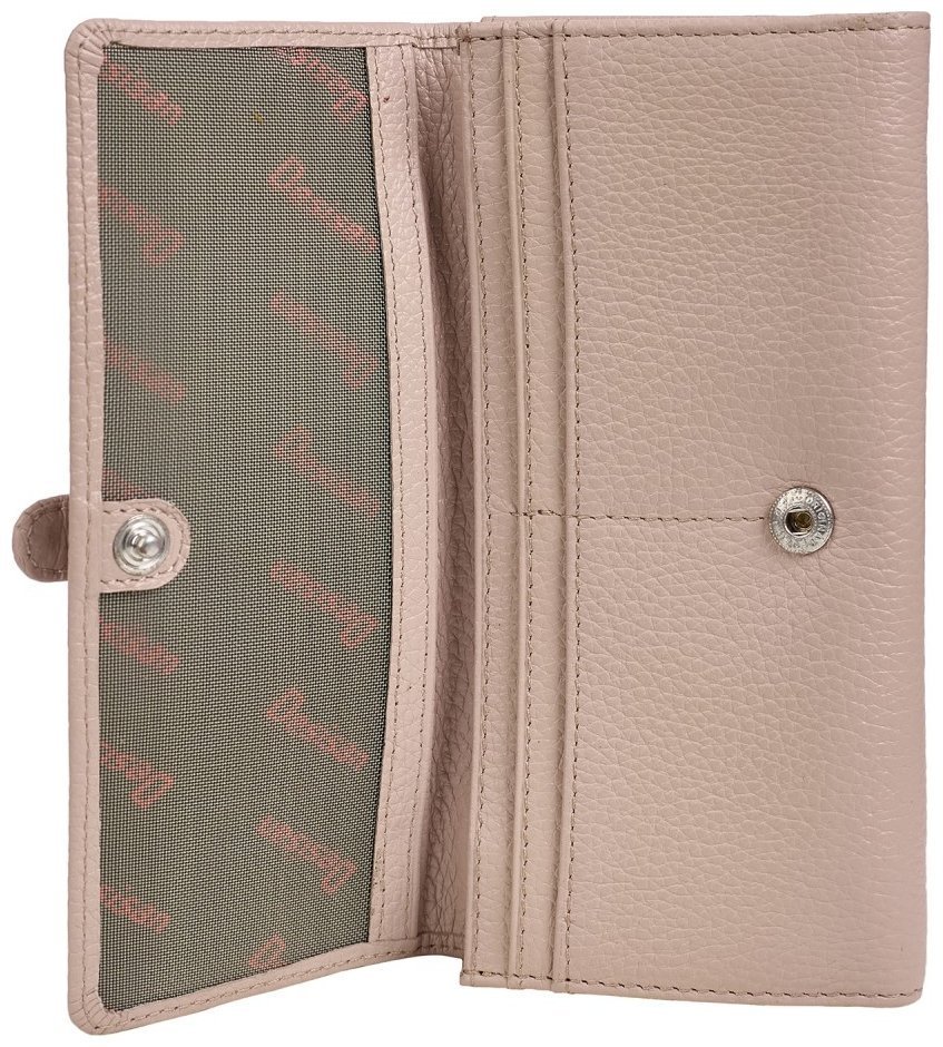 Большой женский кошелек из зернистой кожи на 2 автономных отделения Desisan 106986 пудрового цвета modnotak фото №5