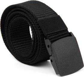 Чоловічий чорний текстильний ремінь під штани або джинси Vintage (2420540)