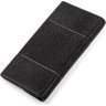 Тонкий місткий гаманець з натуральної шкіри морського ската чорного кольору STINGRAY LEATHER (024-18112) - 2