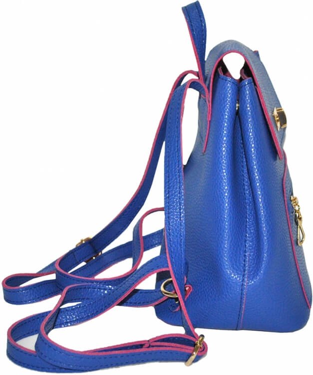 Яскравий синій жіночий рюкзак із еко-шкіри з клапаном на застібці Monsen (21442)