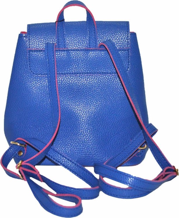 Яскравий синій жіночий рюкзак із еко-шкіри з клапаном на застібці Monsen (21442)