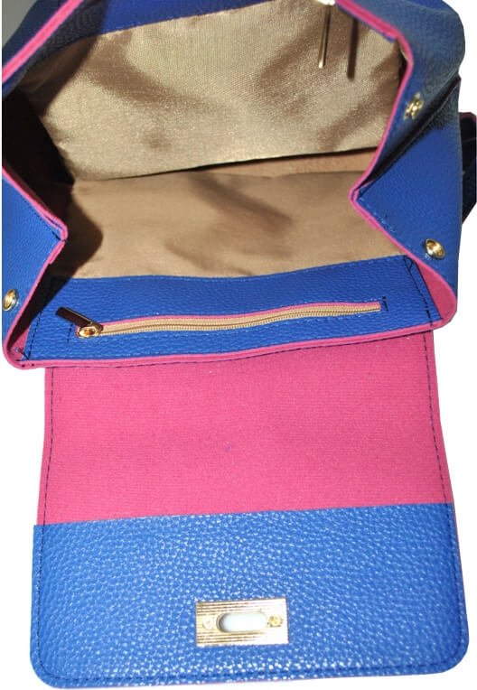 Яркий синий женский рюкзак из эко-кожи с клапаном на застежке Monsen (21442)