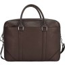 Ділова чоловіча сумка для ноутбука із фактурної шкіри темно-коричневого кольору Issa Hara (21191) - 1