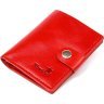 Красный женский кошелек из натуральной кожи с хлястиком на кнопке Shvigel (2416503) - 1