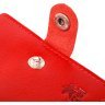 Красный женский кошелек из натуральной кожи с хлястиком на кнопке Shvigel (2416503) - 3