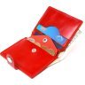 Красный женский кошелек из натуральной кожи с хлястиком на кнопке Shvigel (2416503) - 4