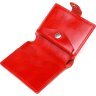 Красный женский кошелек из натуральной кожи с хлястиком на кнопке Shvigel (2416503) - 5