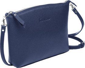 Синяя женская сумка-кросбоди из фактурной кожи с фиксацией на молнию Issa Hara Ксения М (21139) - 2
