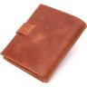 Рудий чоловічий вертикальний гаманець із вінтажної шкіри KARYA (2421388) - 2