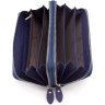 Женский кошелек из натуральной кожи синего цвета на две молнии ST Leather 1767386 - 2