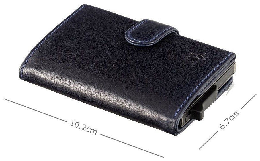 Синій чоловічий гаманець-картхолдер із натуральної шкіри високої якості Visconti Fireblade 77386