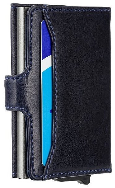 Синий мужской кошелек-картхолдер из натуральной кожи высокого качества Visconti Fireblade 77386