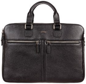 Діловий чоловічий портфель зі шкіри флотар чорного кольору Desisan 107486 через плече
