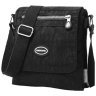 Жіноча наплічна сумка з чорного текстилю з клапаном Confident 77586 - 1
