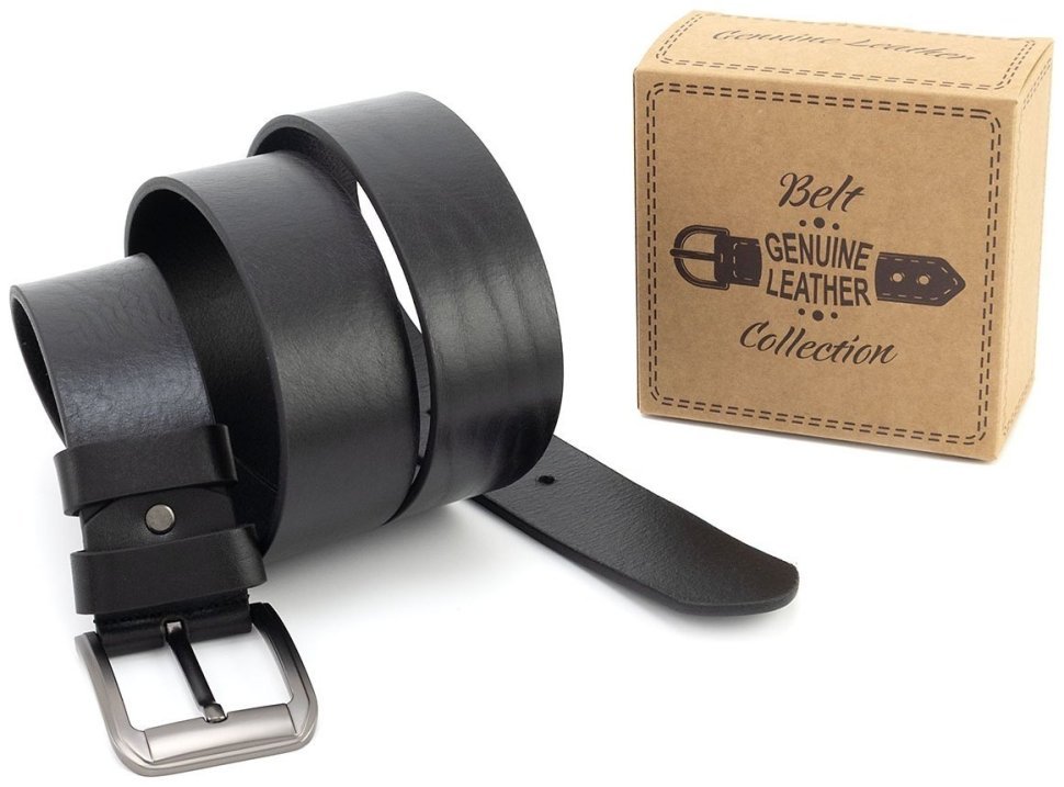 Широкий джинсовый мужкой ремень из итальянской кожи Gherardini 45049 черного цвета фото №5 Широкий джинсовый мужкой ремень из итальянской кожи Gherardini 45049 черного цвета modnotak фото №5