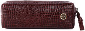 Косметичка небольших размеров из кожи с фактурой под кроко Hammonds Flycatcher UC501 коричневого цвета 107986
