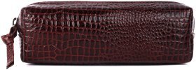 Косметичка небольших размеров из кожи с фактурой под кроко Hammonds Flycatcher UC501 коричневого цвета 107986